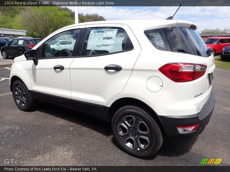 Diamond White / Medium Light Stone 2020 Ford EcoSport S 4WD