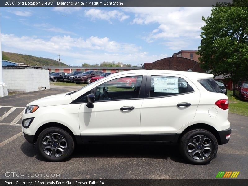 Diamond White / Medium Light Stone 2020 Ford EcoSport S 4WD