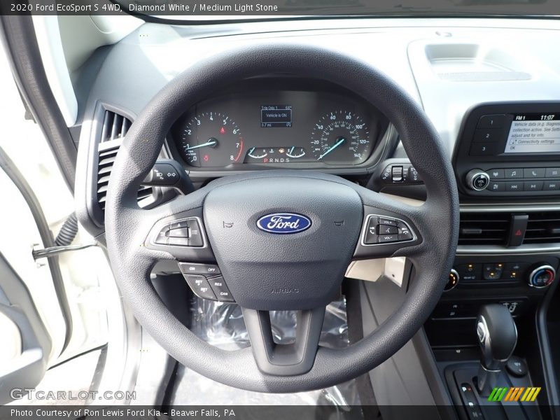 Diamond White / Medium Light Stone 2020 Ford EcoSport S 4WD