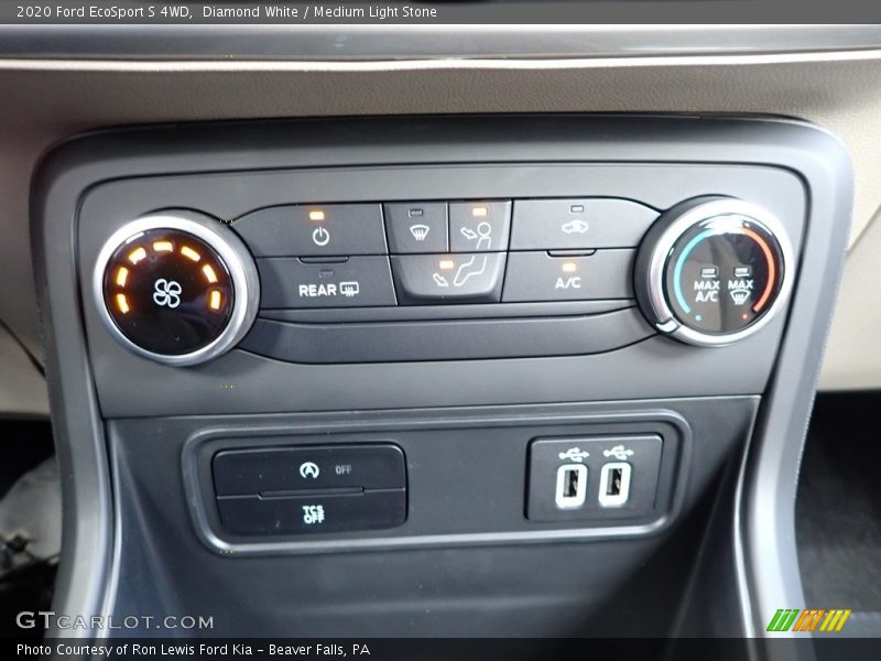 Diamond White / Medium Light Stone 2020 Ford EcoSport S 4WD
