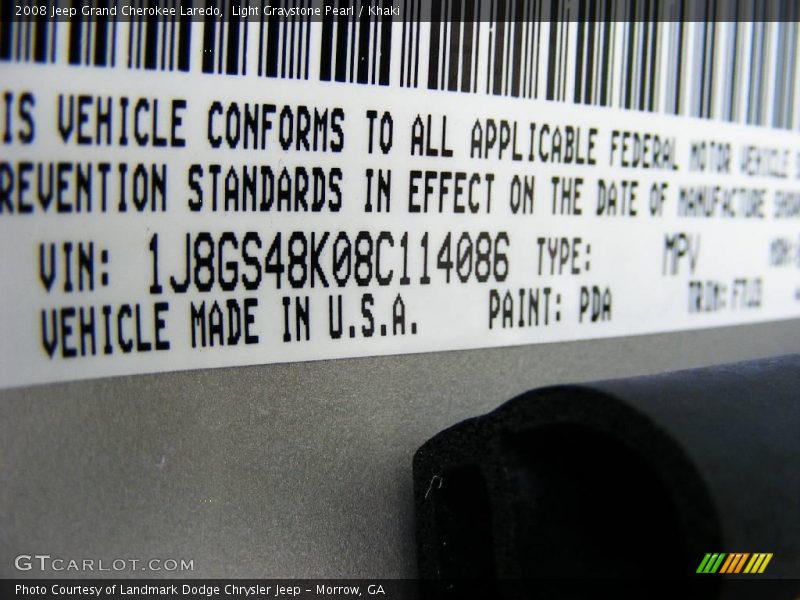 Light Graystone Pearl / Khaki 2008 Jeep Grand Cherokee Laredo