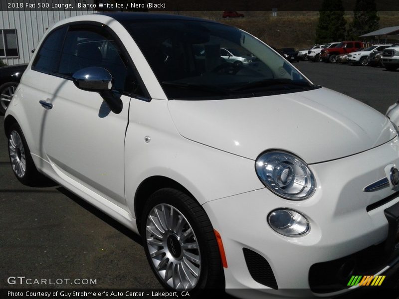 Bianco White Ice / Nero (Black) 2018 Fiat 500 Lounge