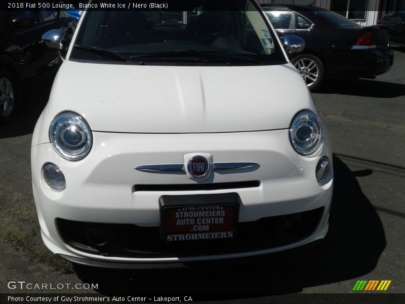 Bianco White Ice / Nero (Black) 2018 Fiat 500 Lounge