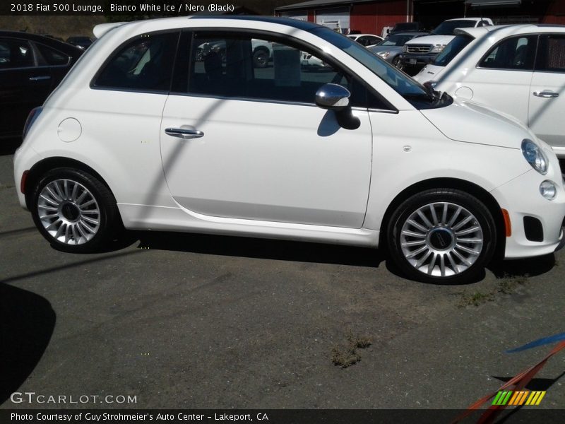 Bianco White Ice / Nero (Black) 2018 Fiat 500 Lounge