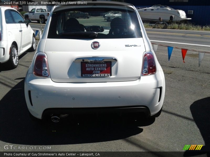 Bianco White Ice / Nero (Black) 2018 Fiat 500 Lounge