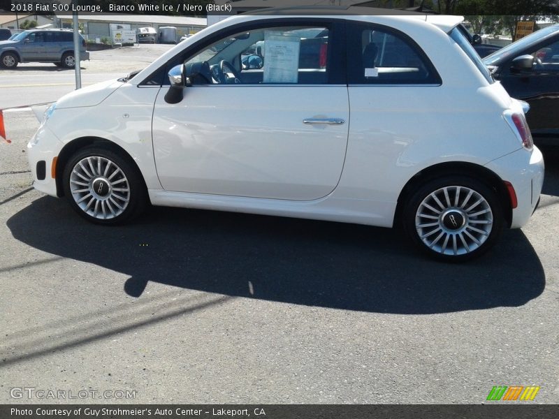 Bianco White Ice / Nero (Black) 2018 Fiat 500 Lounge