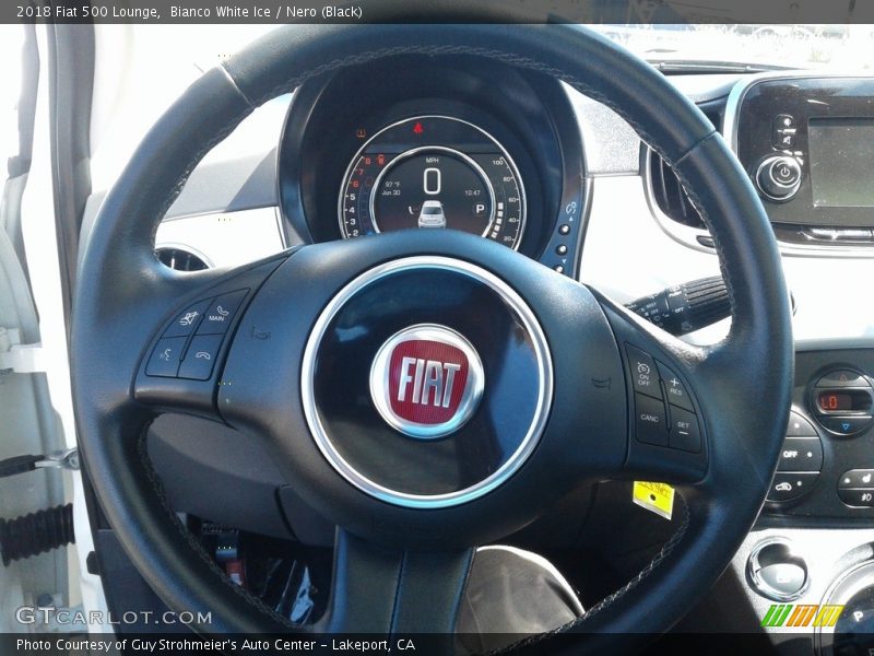 Bianco White Ice / Nero (Black) 2018 Fiat 500 Lounge