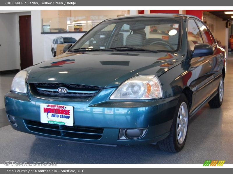 Willow Green / Beige 2003 Kia Rio Sedan