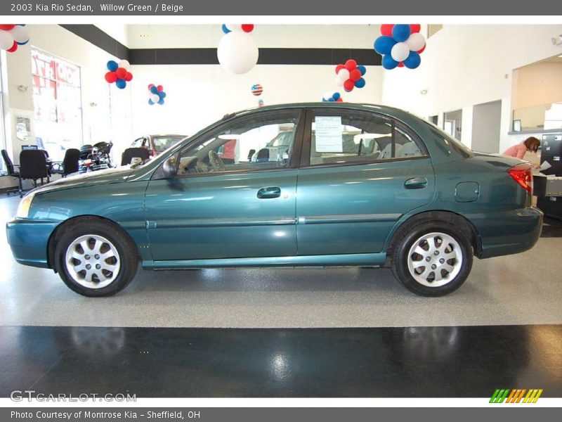 Willow Green / Beige 2003 Kia Rio Sedan