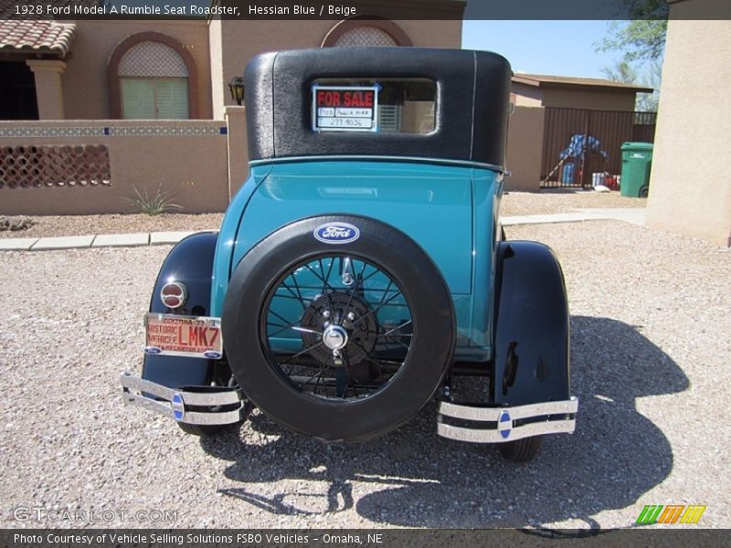 Hessian Blue / Beige 1928 Ford Model A Rumble Seat Roadster