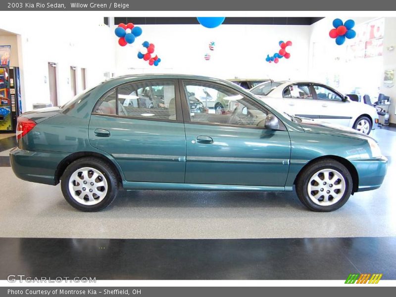 Willow Green / Beige 2003 Kia Rio Sedan