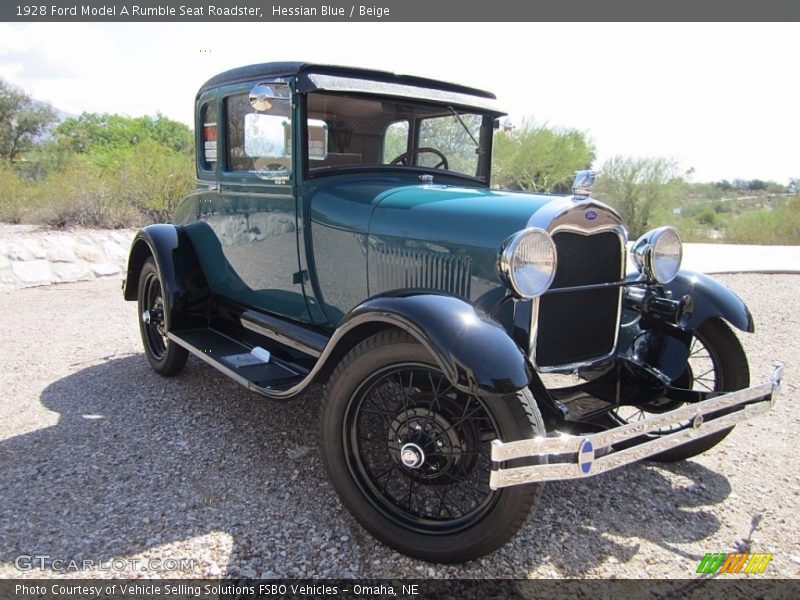 Hessian Blue / Beige 1928 Ford Model A Rumble Seat Roadster