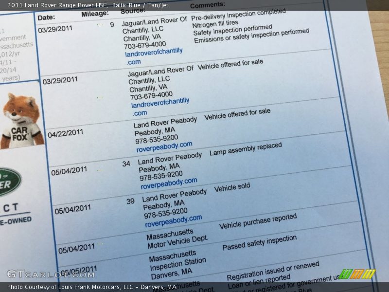 Baltic Blue / Tan/Jet 2011 Land Rover Range Rover HSE