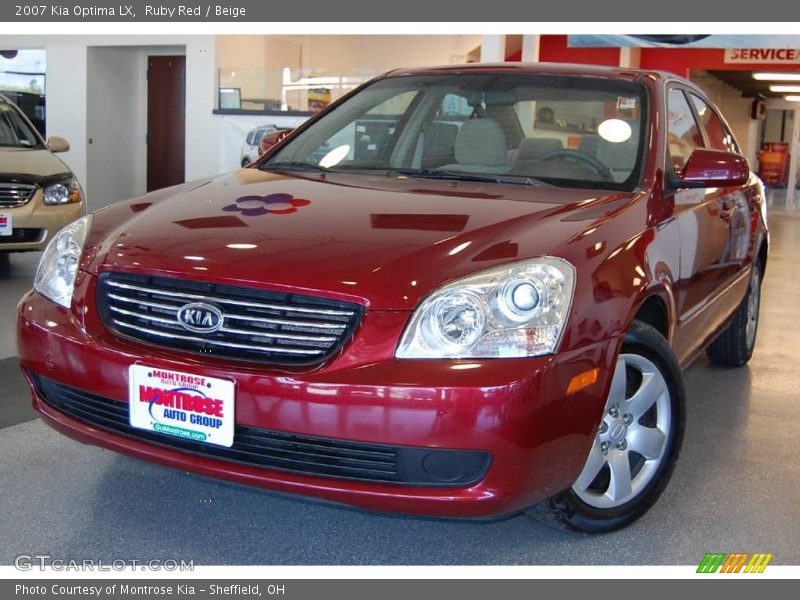Ruby Red / Beige 2007 Kia Optima LX