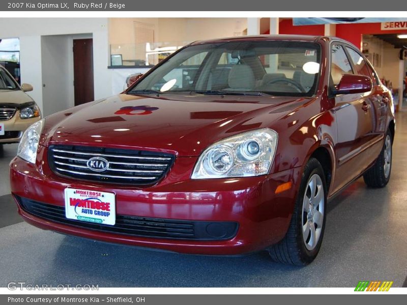 Ruby Red / Beige 2007 Kia Optima LX