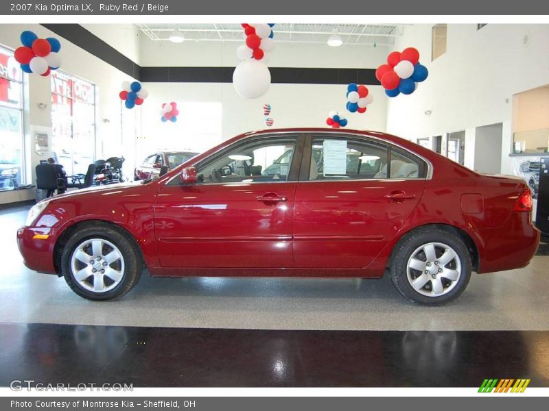 Ruby Red / Beige 2007 Kia Optima LX