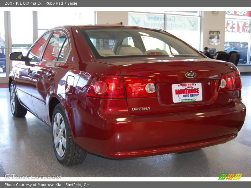 Ruby Red / Beige 2007 Kia Optima LX