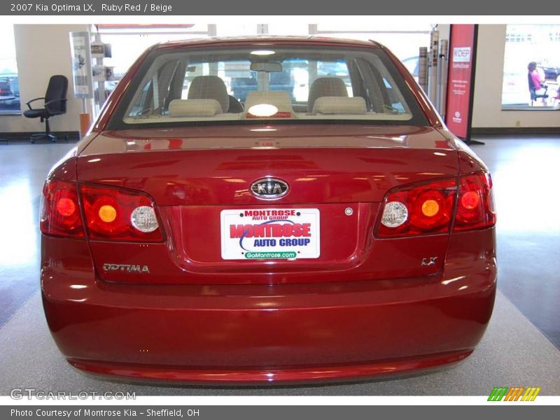 Ruby Red / Beige 2007 Kia Optima LX