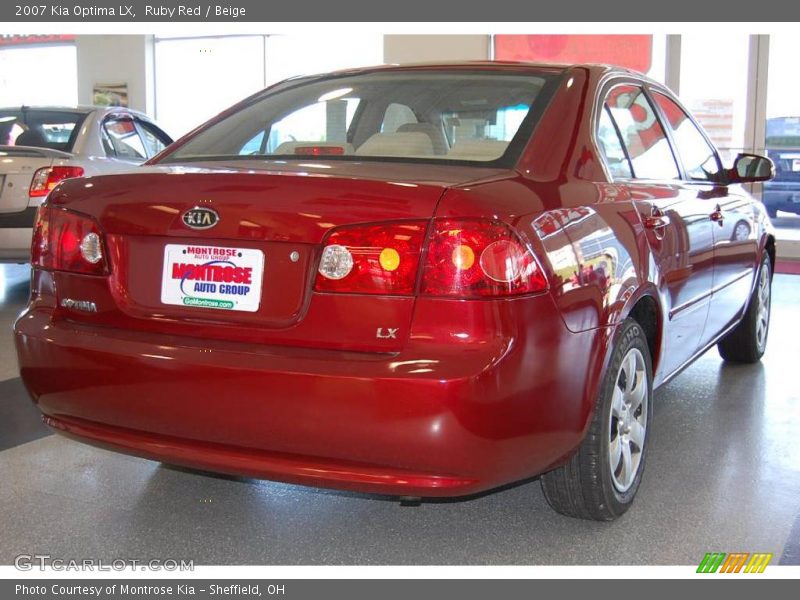 Ruby Red / Beige 2007 Kia Optima LX