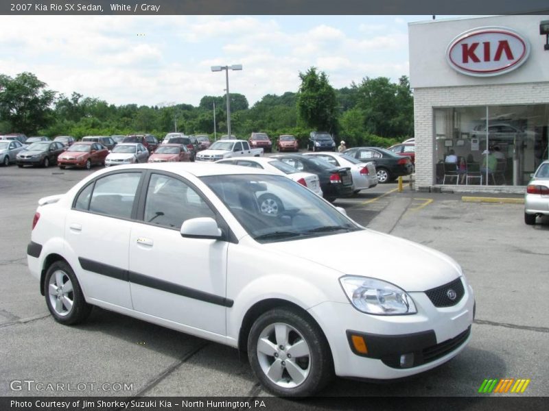 White / Gray 2007 Kia Rio SX Sedan