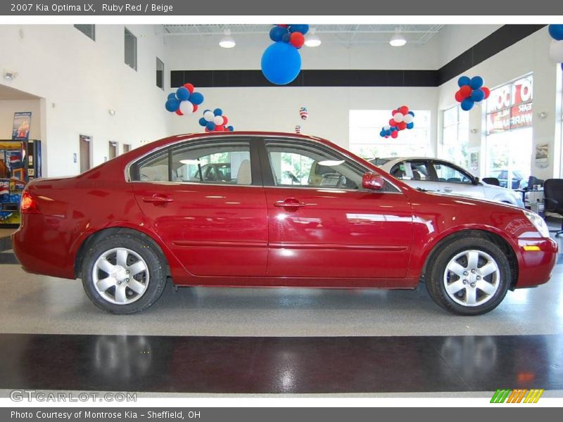 Ruby Red / Beige 2007 Kia Optima LX