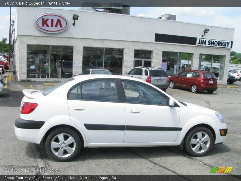 White / Gray 2007 Kia Rio SX Sedan