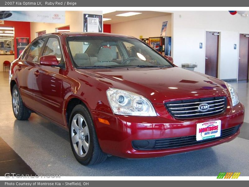 Ruby Red / Beige 2007 Kia Optima LX