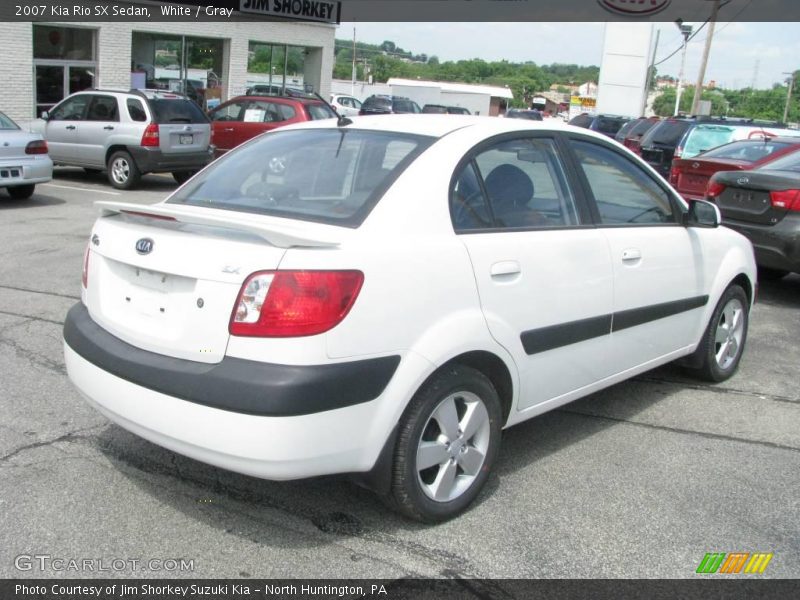 White / Gray 2007 Kia Rio SX Sedan
