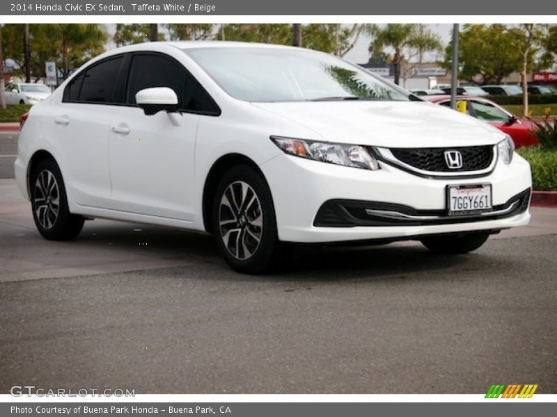 Taffeta White / Beige 2014 Honda Civic EX Sedan