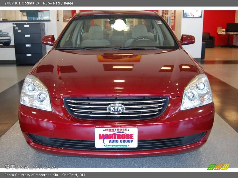 Ruby Red / Beige 2007 Kia Optima LX