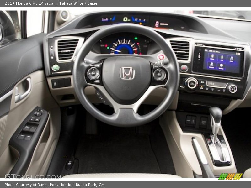 Taffeta White / Beige 2014 Honda Civic EX Sedan