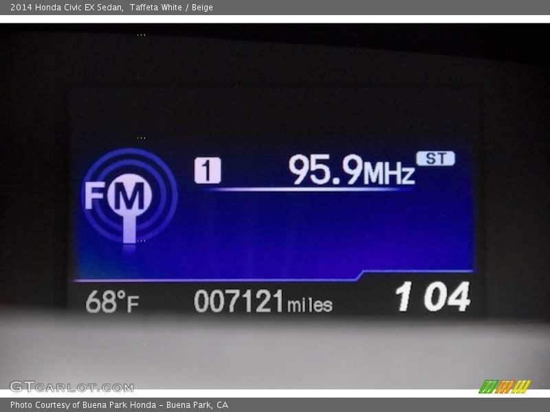 Taffeta White / Beige 2014 Honda Civic EX Sedan