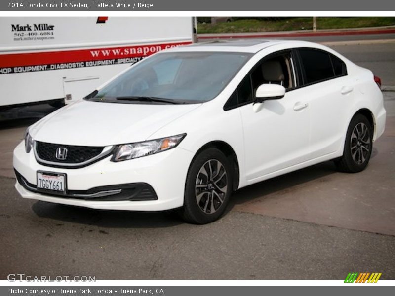Taffeta White / Beige 2014 Honda Civic EX Sedan