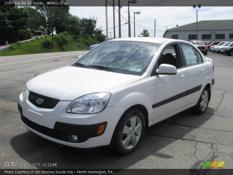 White / Gray 2007 Kia Rio SX Sedan