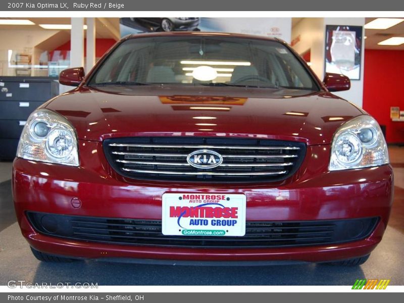 Ruby Red / Beige 2007 Kia Optima LX