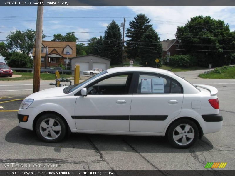 White / Gray 2007 Kia Rio SX Sedan