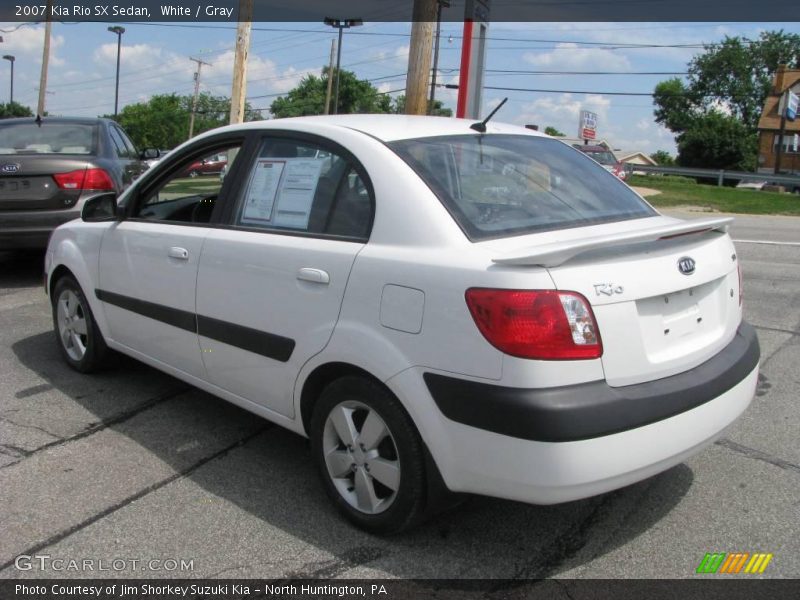 White / Gray 2007 Kia Rio SX Sedan