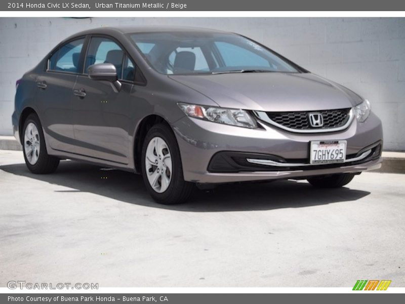 Urban Titanium Metallic / Beige 2014 Honda Civic LX Sedan