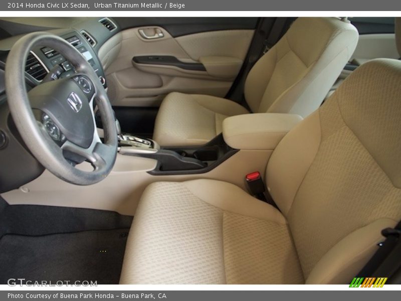 Urban Titanium Metallic / Beige 2014 Honda Civic LX Sedan