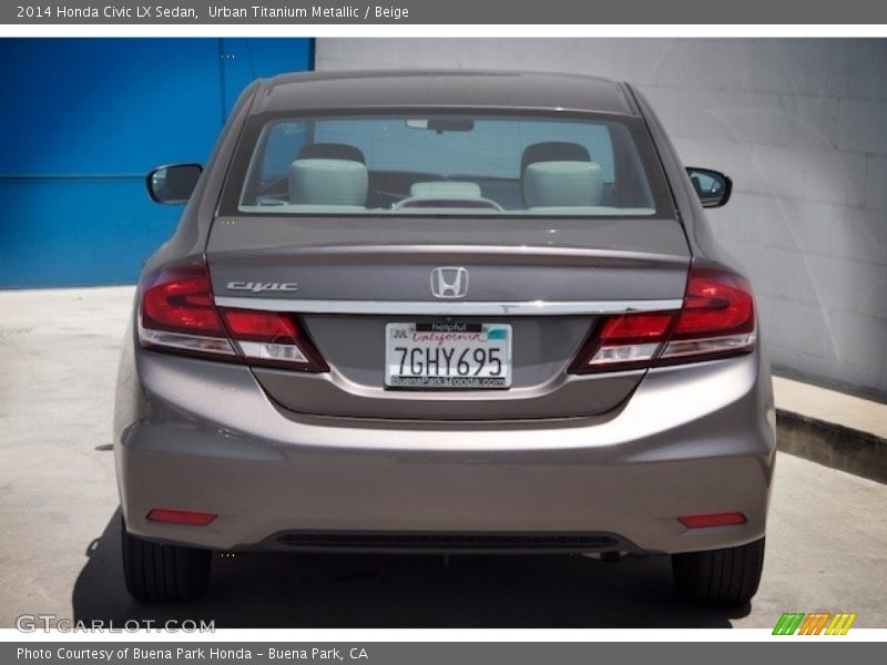 Urban Titanium Metallic / Beige 2014 Honda Civic LX Sedan
