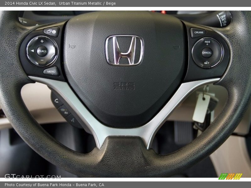 Urban Titanium Metallic / Beige 2014 Honda Civic LX Sedan
