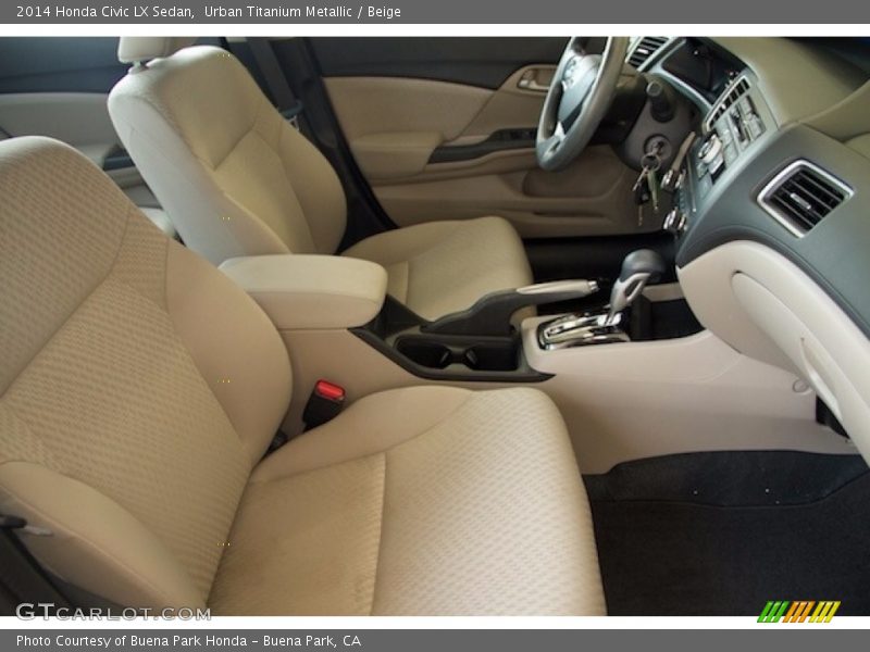 Urban Titanium Metallic / Beige 2014 Honda Civic LX Sedan