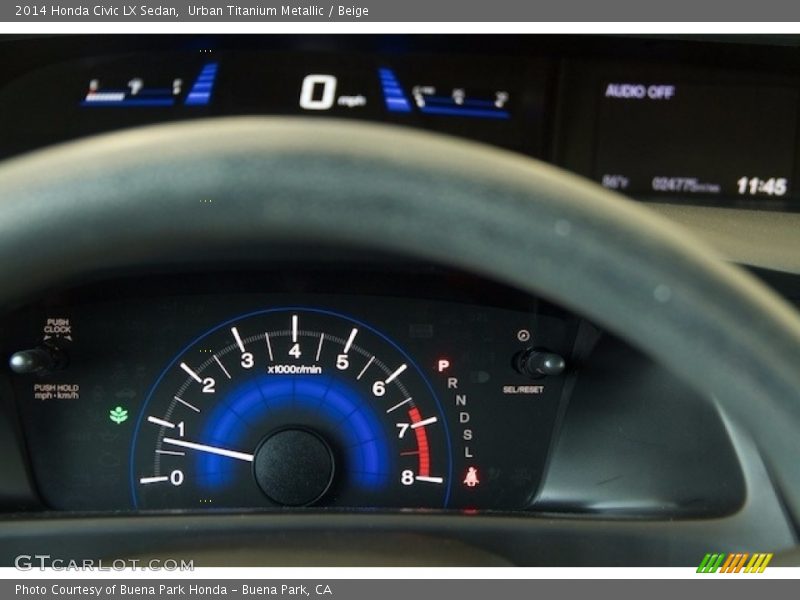 Urban Titanium Metallic / Beige 2014 Honda Civic LX Sedan