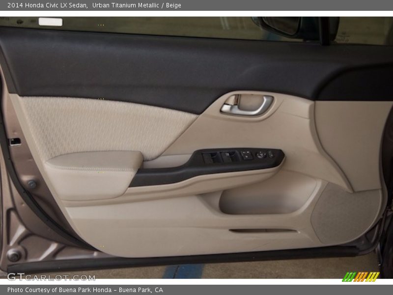 Urban Titanium Metallic / Beige 2014 Honda Civic LX Sedan