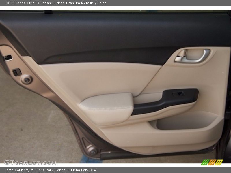 Urban Titanium Metallic / Beige 2014 Honda Civic LX Sedan