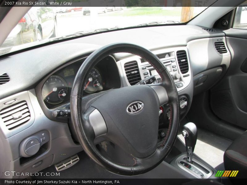 White / Gray 2007 Kia Rio SX Sedan