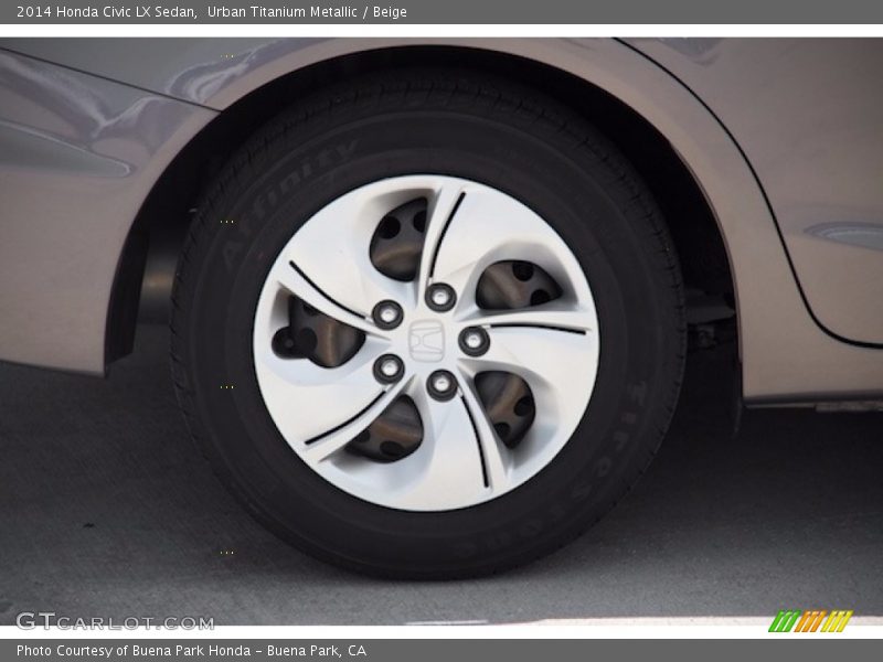 Urban Titanium Metallic / Beige 2014 Honda Civic LX Sedan