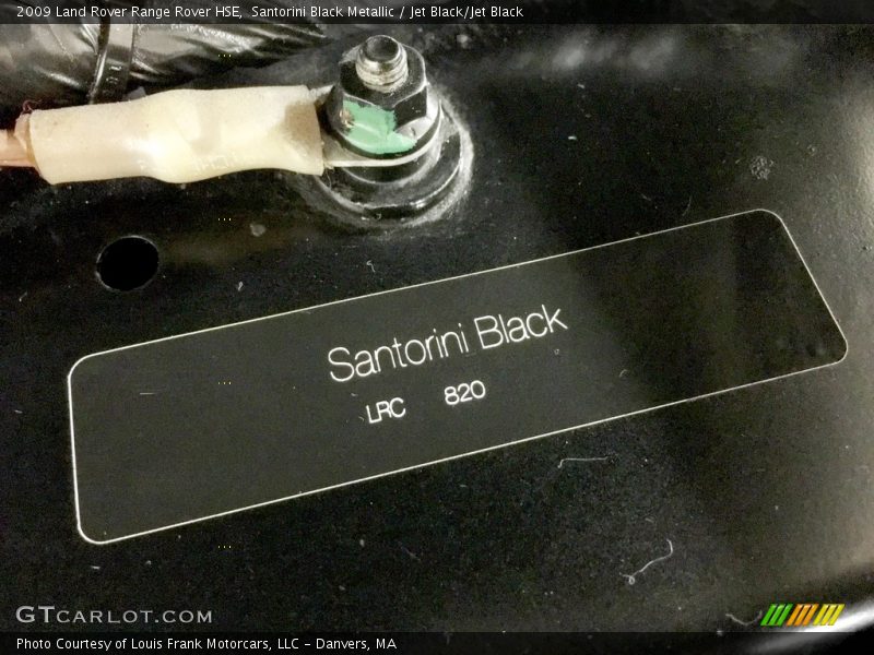2009 Range Rover HSE Santorini Black Metallic Color Code 820