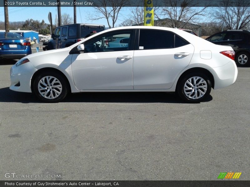 Super White / Steel Gray 2019 Toyota Corolla L
