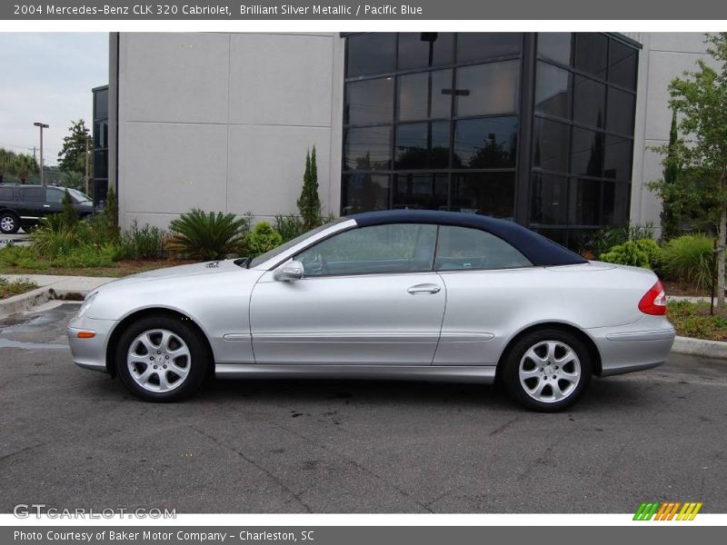 Brilliant Silver Metallic / Pacific Blue 2004 Mercedes-Benz CLK 320 Cabriolet